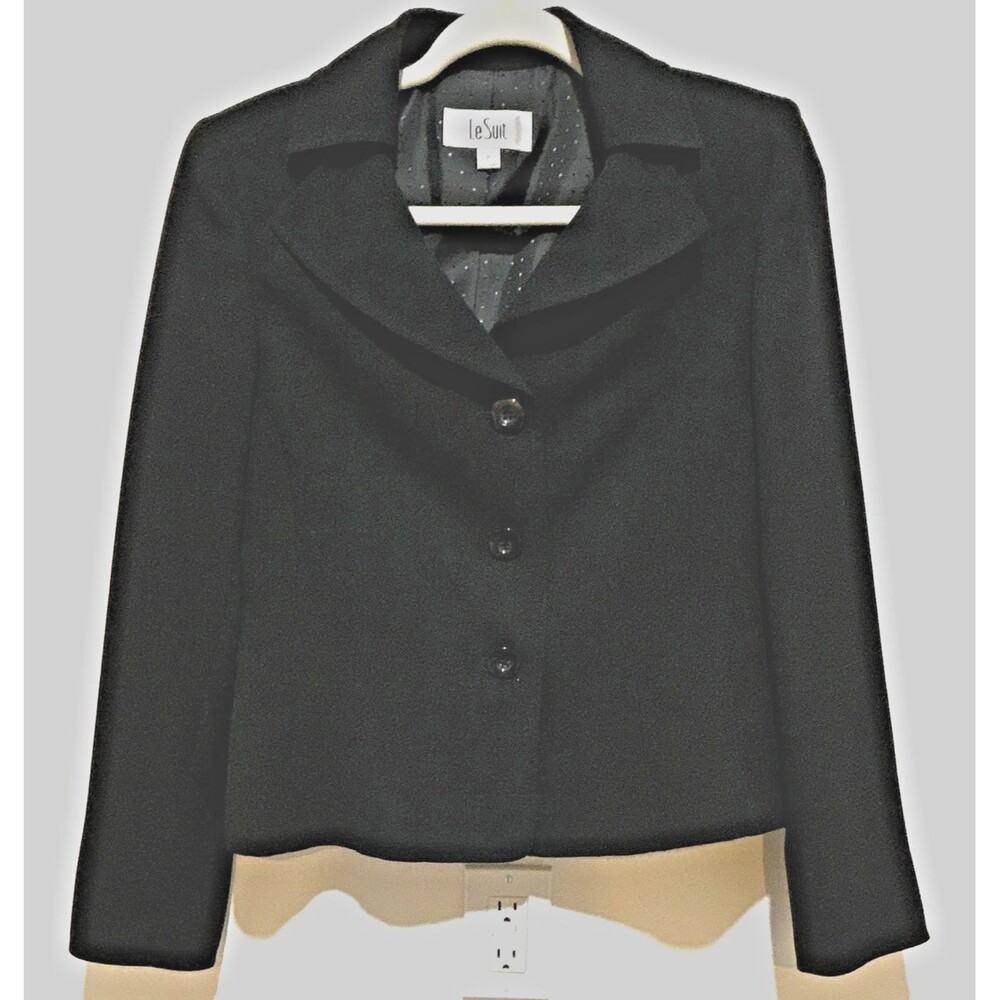 Le Suit Women’s Blazer Single-Breasted 3-Button Notch Lined 6 Black